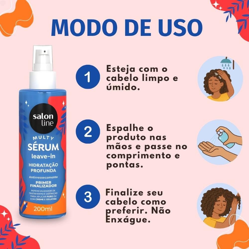Sérum Leave-in Salon Line Multy Hidratação Profunda Primer Finalizador 200ml 200ml 6