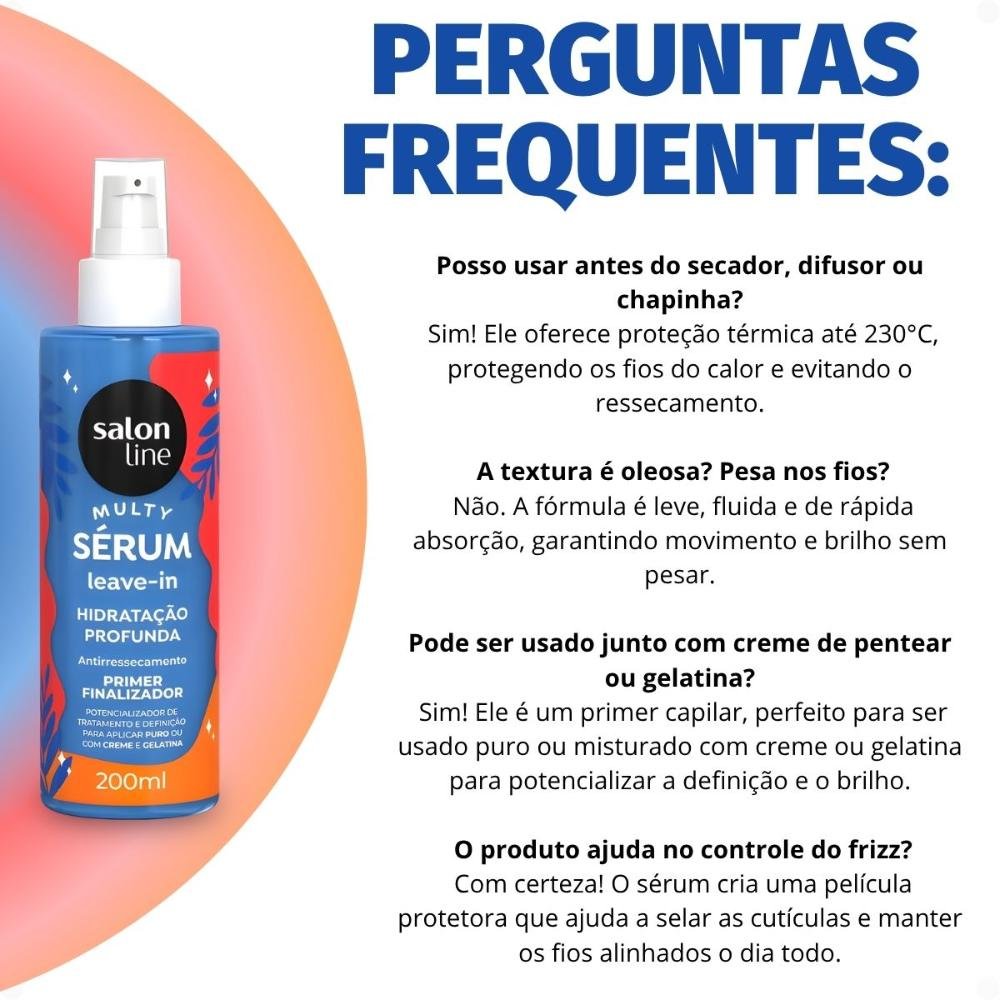 Sérum Leave-in Salon Line Multy Hidratação Profunda Primer Finalizador 200ml 200ml 7
