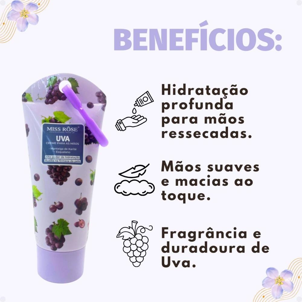 Creme Para As Mãos Miss Rôse Uva 60ml 60ml 3