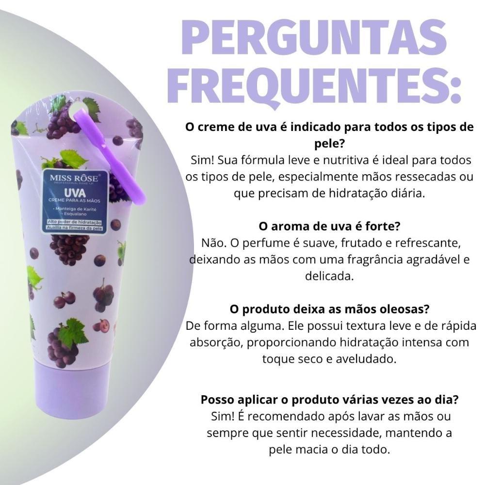 Creme Para As Mãos Miss Rôse Uva 60ml 60ml 7