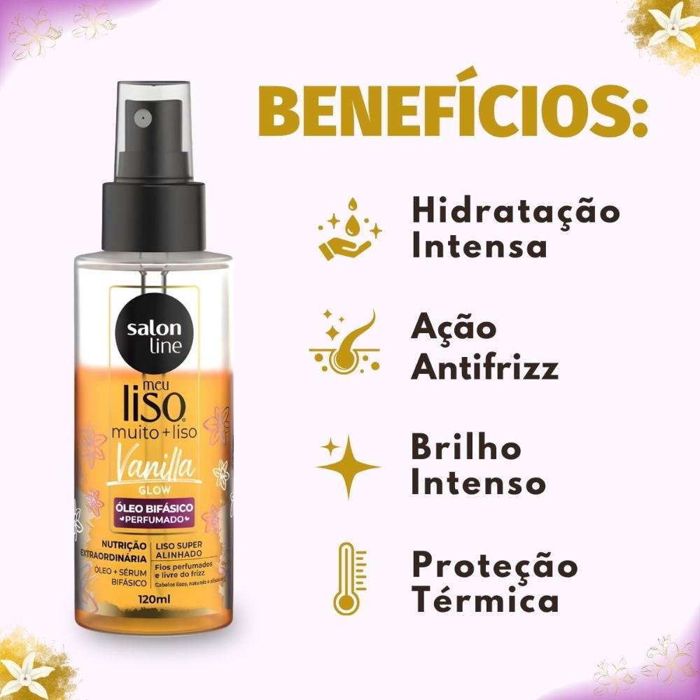 Óleo Bifásico Capilar Perfumado Salon Line Meu Liso Muito + Liso Vanilla Glow 120ml 120ml 2