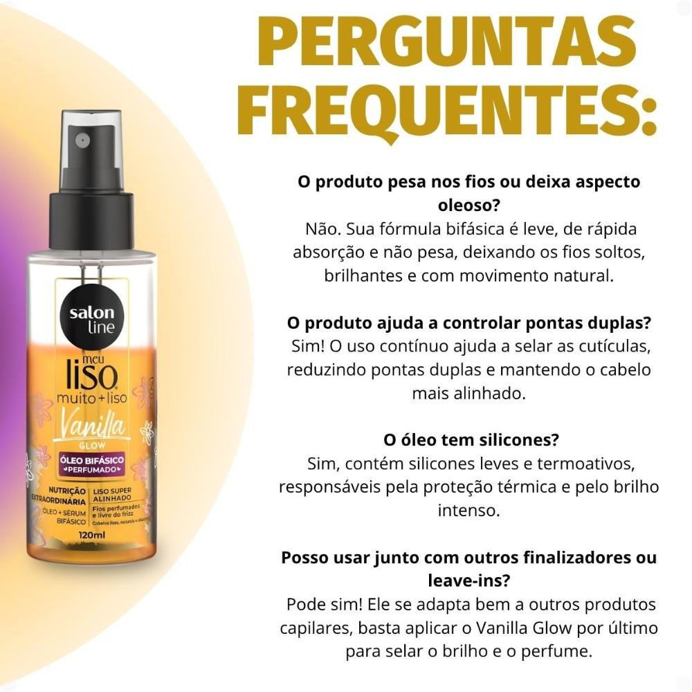 Óleo Bifásico Capilar Perfumado Salon Line Meu Liso Muito + Liso Vanilla Glow 120ml 120ml 7