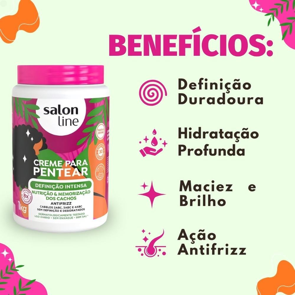 Creme Para Pentear Definição Intensa Salon Line 1kg 1kg 2