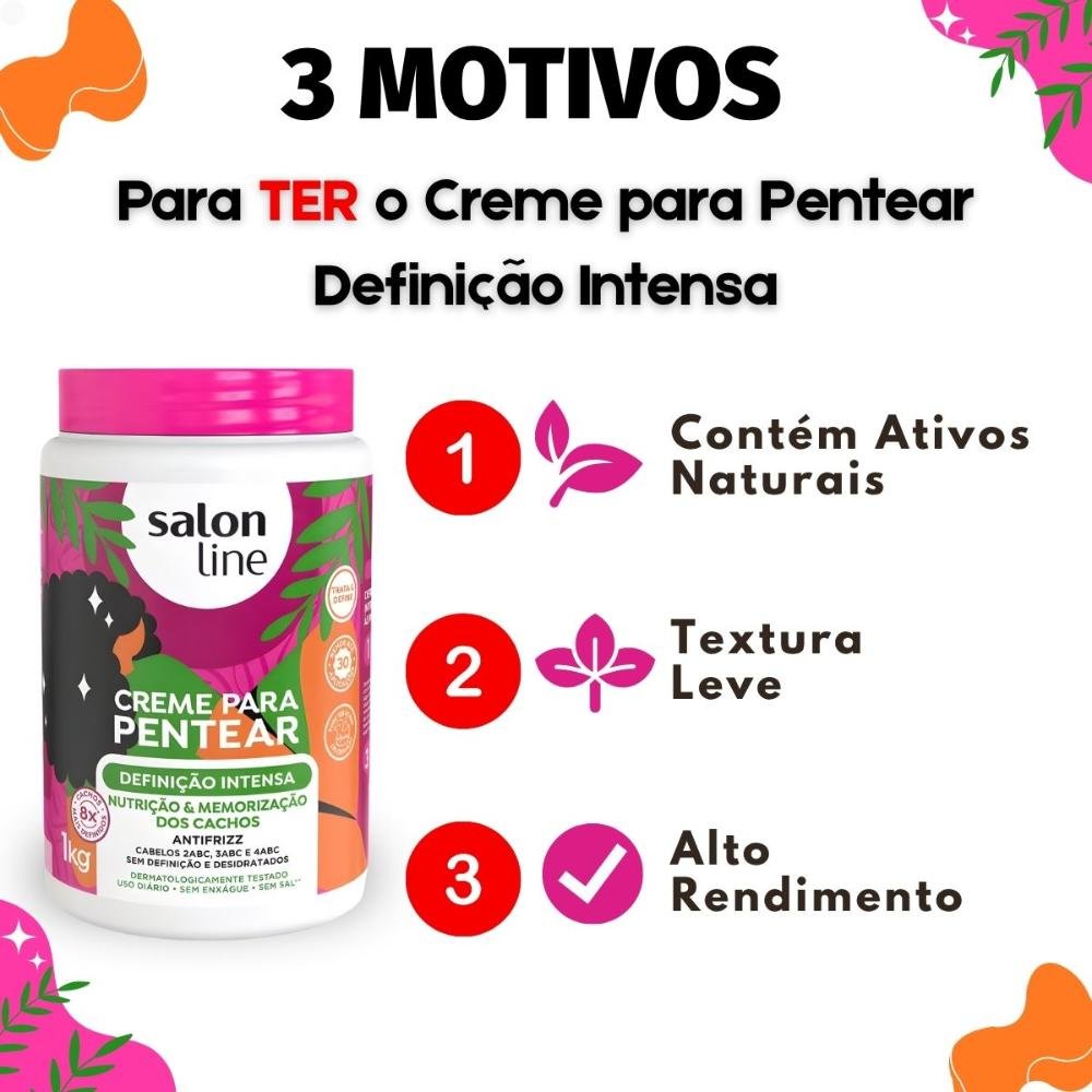 Creme Para Pentear Definição Intensa Salon Line 1kg 1kg 5