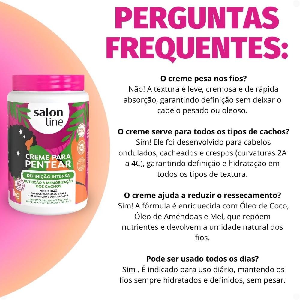 Creme Para Pentear Definição Intensa Salon Line 1kg 1kg 7