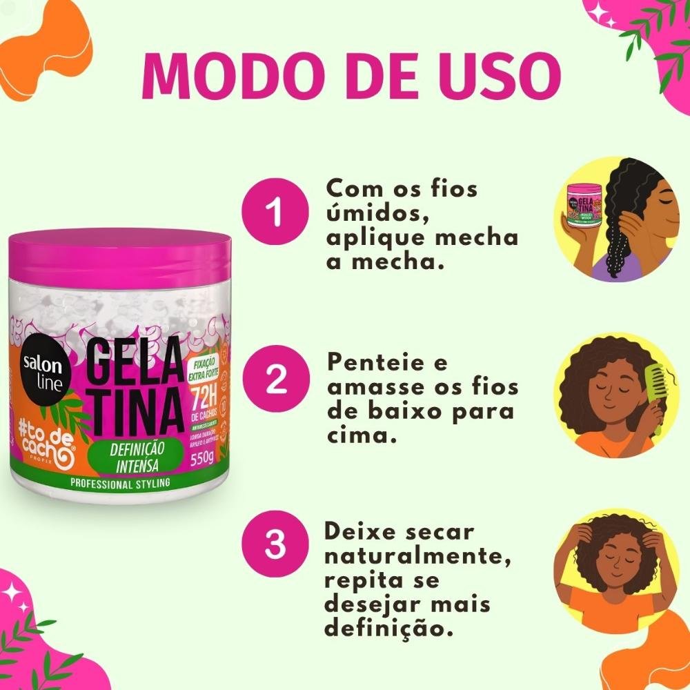 Gelatina Capilar Salon Line #ToDeCacho Definição Intensa 550g 550g 6