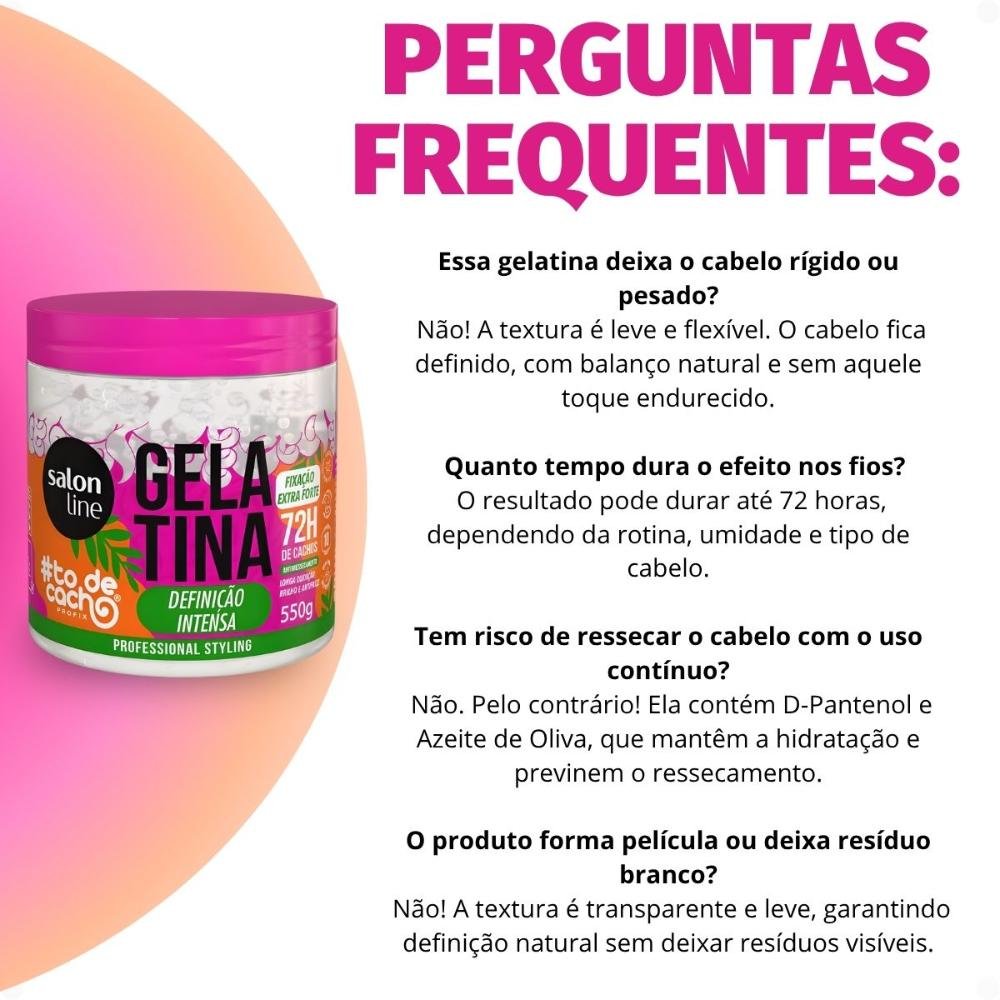 Gelatina Capilar Salon Line #ToDeCacho Definição Intensa 550g 550g 7
