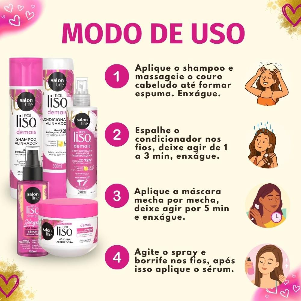 Kit Salon Line Meu Liso Demais Completo ÚNICO 6