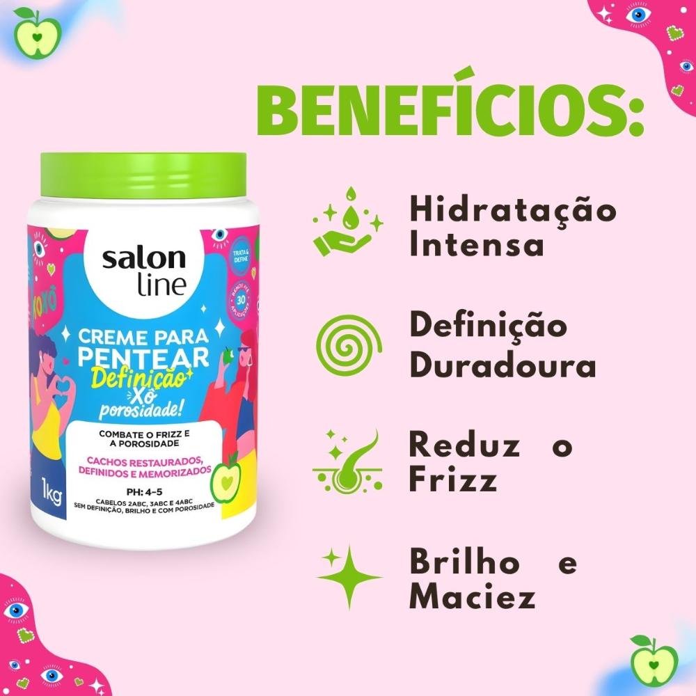Creme Para Pentear Salon Line Definição Xô Porosidade 1kg 1kg 2