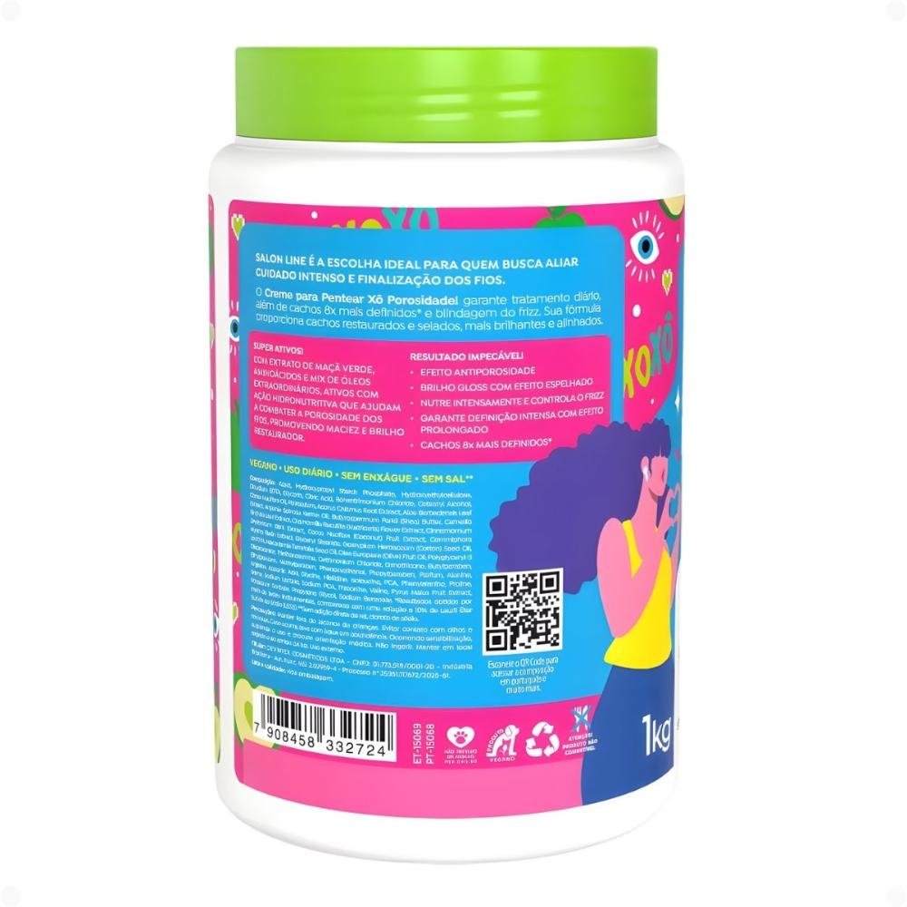 Creme Para Pentear Salon Line Definição Xô Porosidade 1kg 1kg 3