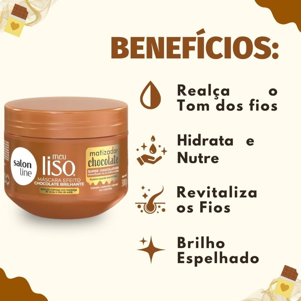 Máscara Matizadora Salon Line Meu Liso Chocolate 300g 300g 2