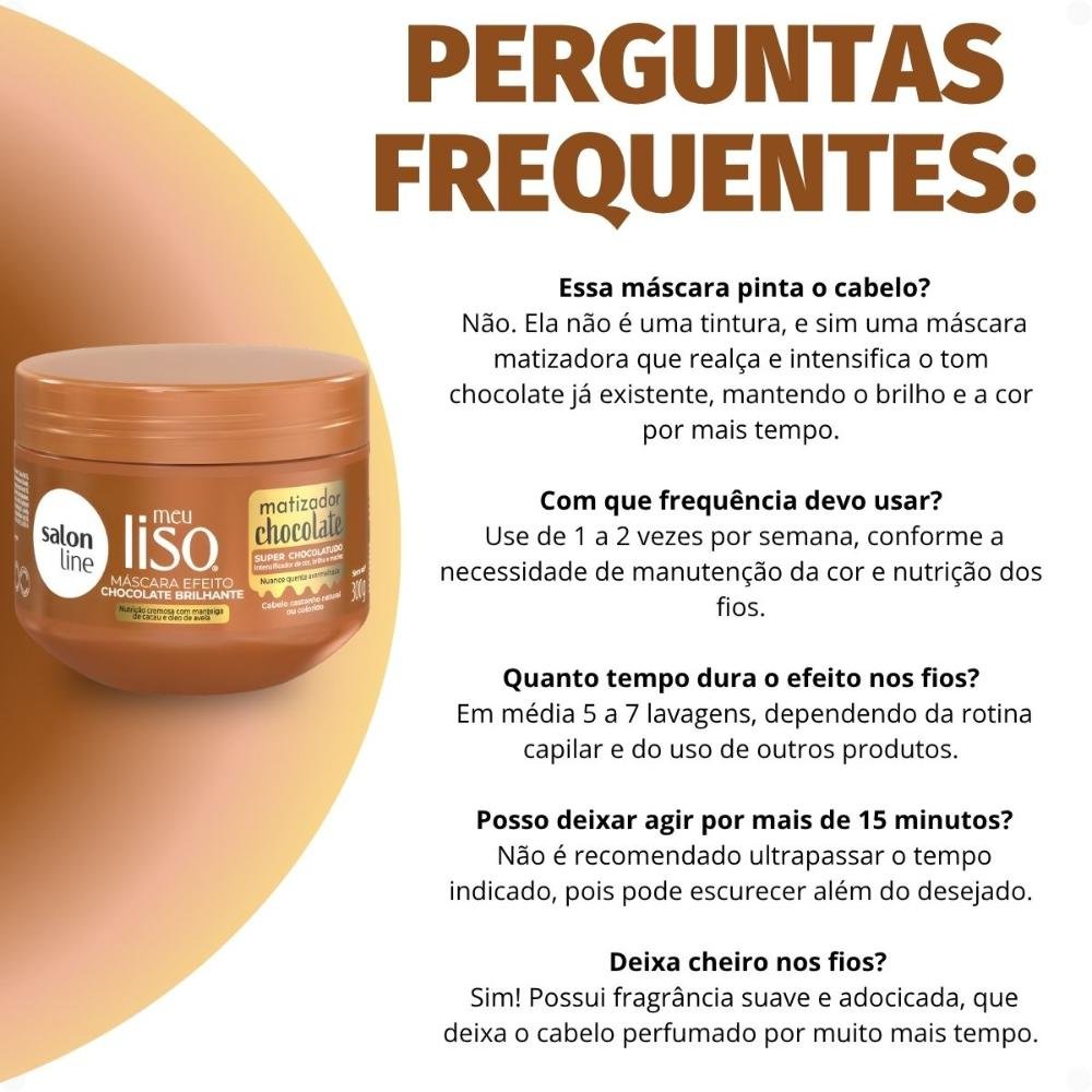 Máscara Matizadora Salon Line Meu Liso Chocolate 300g 300g 7