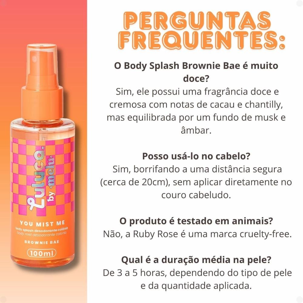 Body Splash Luluca By Melu You Mist Me Brownie Bae 100ml Rr-b5300-1 100ml 6