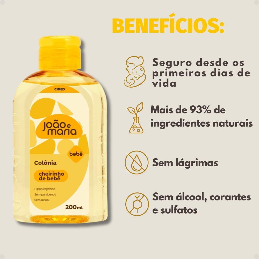 Colônia Cimed João e Maria Cheirinho de Bebê 200ml 200ml 12