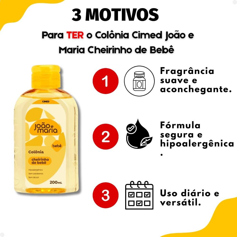 Colônia Cimed João e Maria Cheirinho de Bebê 200ml 200ml 5