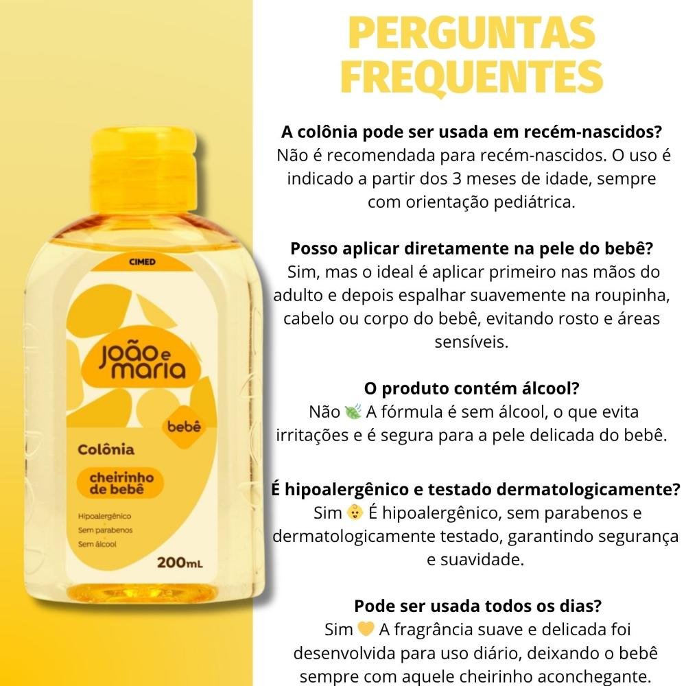 Colônia Cimed João e Maria Cheirinho de Bebê 200ml 200ml 7