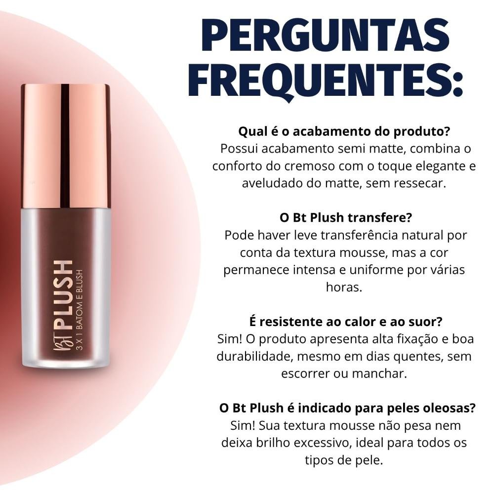 Batom, Blush e Sombra Bruna Tavares Bt Plush 3x1 Cocoa Bps10b ÚNICO 7