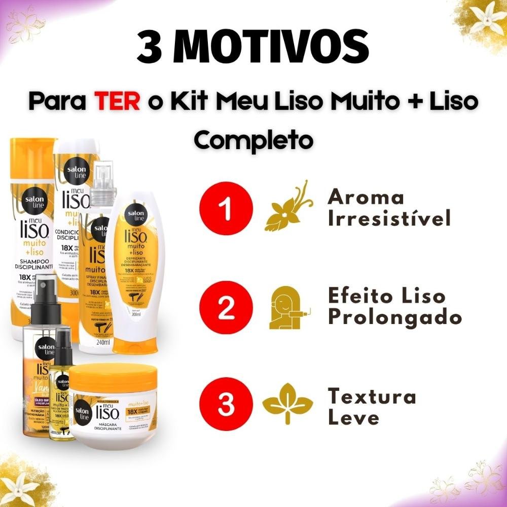 Kit Salon Line Meu Liso Muito + Liso Completo ÚNICO 4