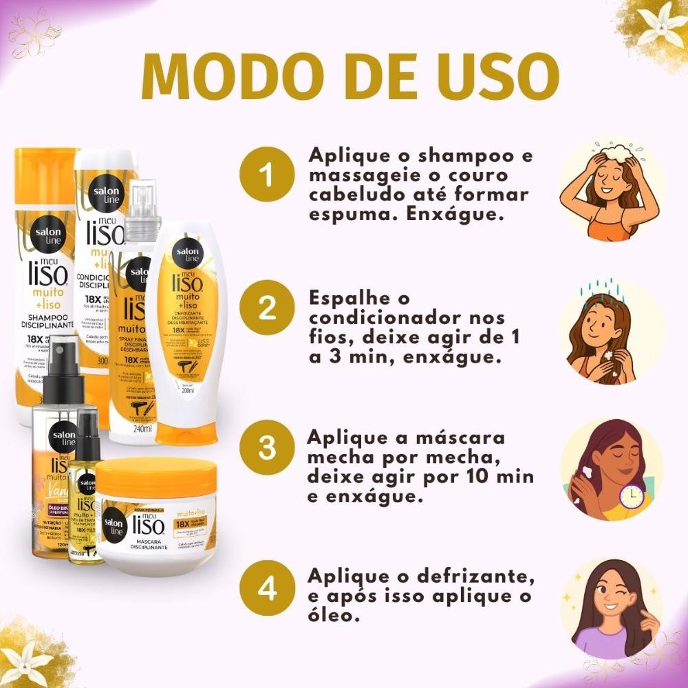 Kit Salon Line Meu Liso Muito + Liso Completo ÚNICO 5