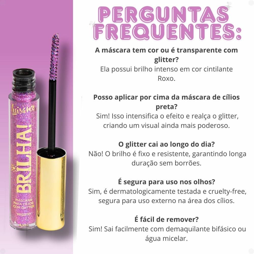 Máscara Para Cílios Com Glitter Luisance Brilha! Toque Final L1119 4,1ml 9