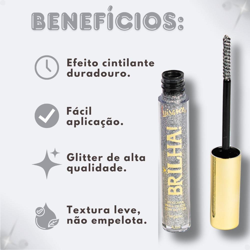 Máscara Para Cílios Com Glitter Luisance Brilha! Impactante L1119 4,1ml 2