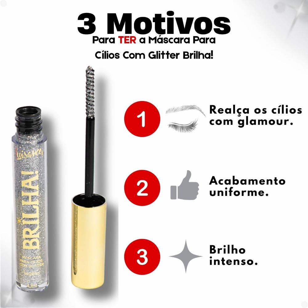 Máscara Para Cílios Com Glitter Luisance Brilha! Impactante L1119 4,1ml 7