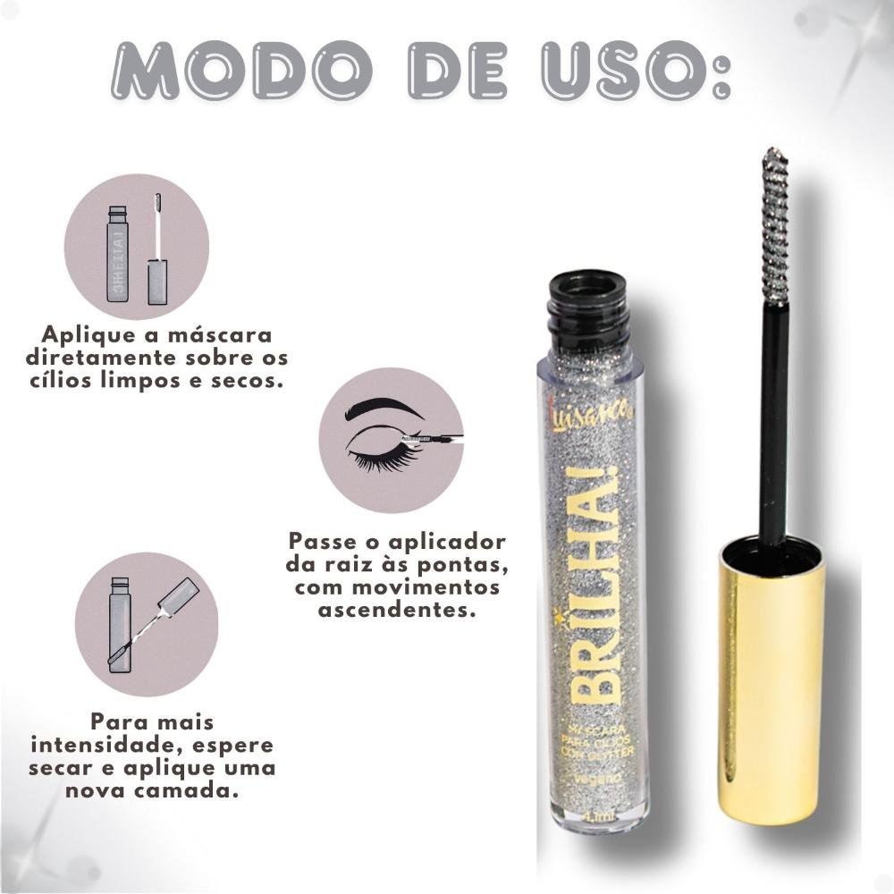Máscara Para Cílios Com Glitter Luisance Brilha! Impactante L1119 4,1ml 8