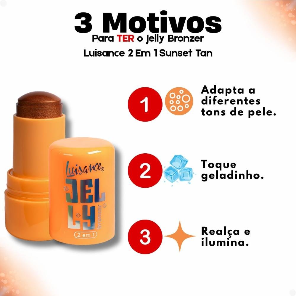 Jelly Bronzer Luisance 2 Em 1 Sunset Tan L3295 ÚNICO 8