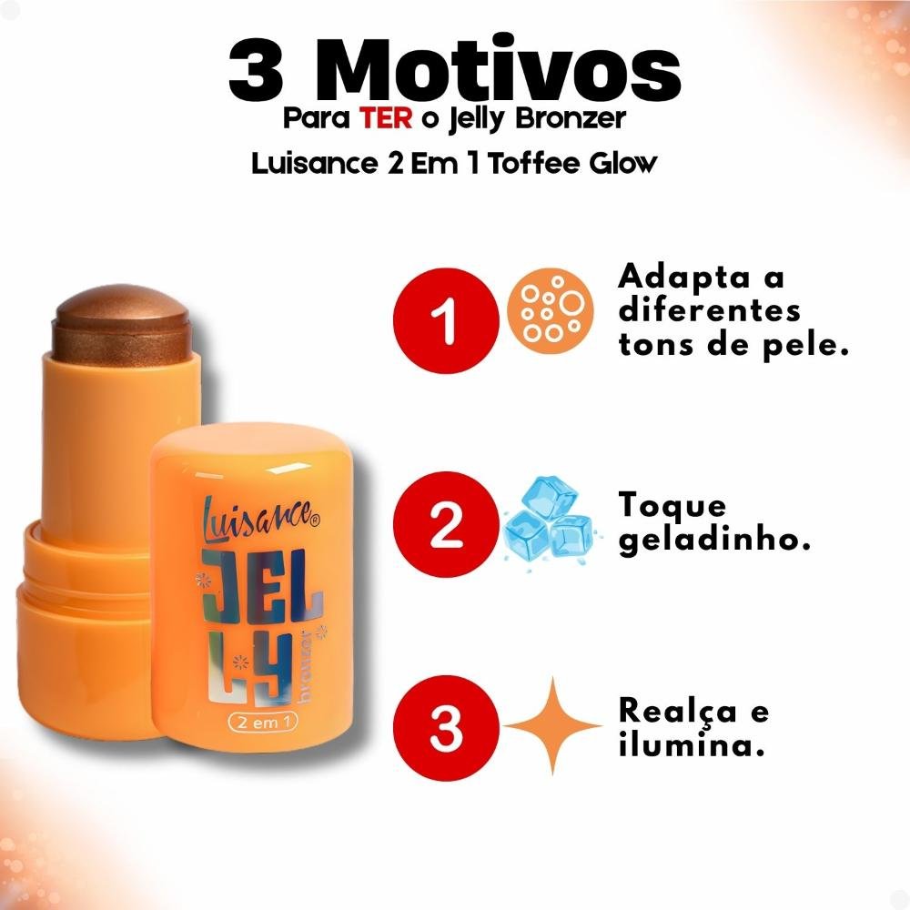 Jelly Bronzer Luisance 2 Em 1 Toffee Glow L3295 ÚNICO 8