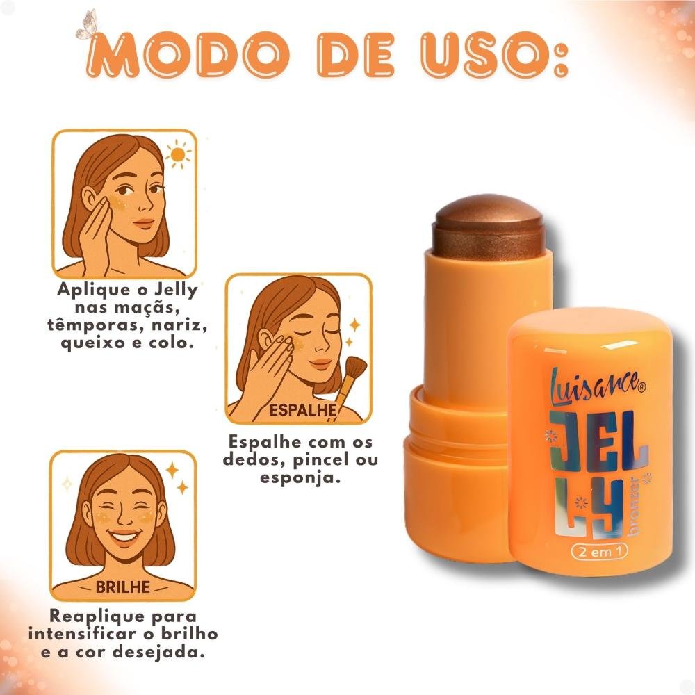 Jelly Bronzer Luisance 2 Em 1 Toffee Glow L3295 ÚNICO 9
