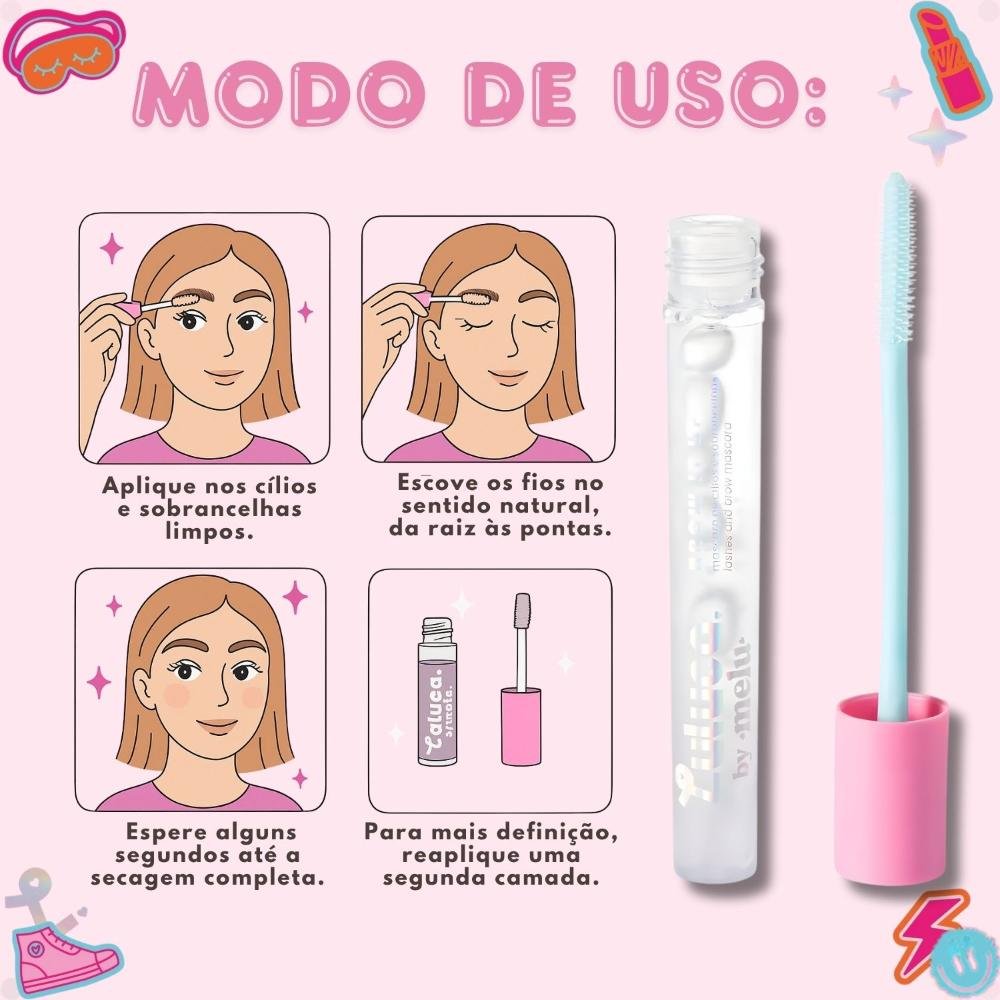 Máscara De Cílios e Sobrancelhas Luluca By Melu Brow It Up So Cristal Rr-m1008 6ml 8