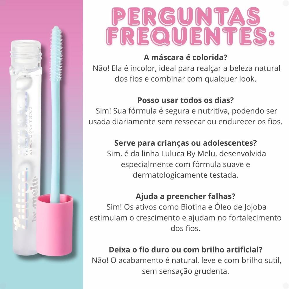 Máscara De Cílios e Sobrancelhas Luluca By Melu Brow It Up So Cristal Rr-m1008 6ml 9