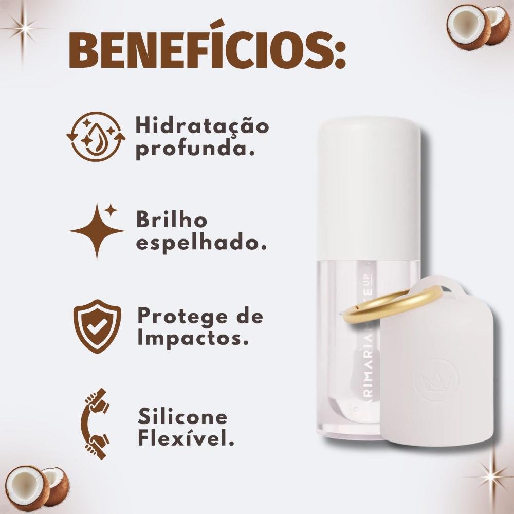 Kit Mari Maria Makeup: Gloss Labial Lip Juice Coco e Case Coco ÚNICO 2