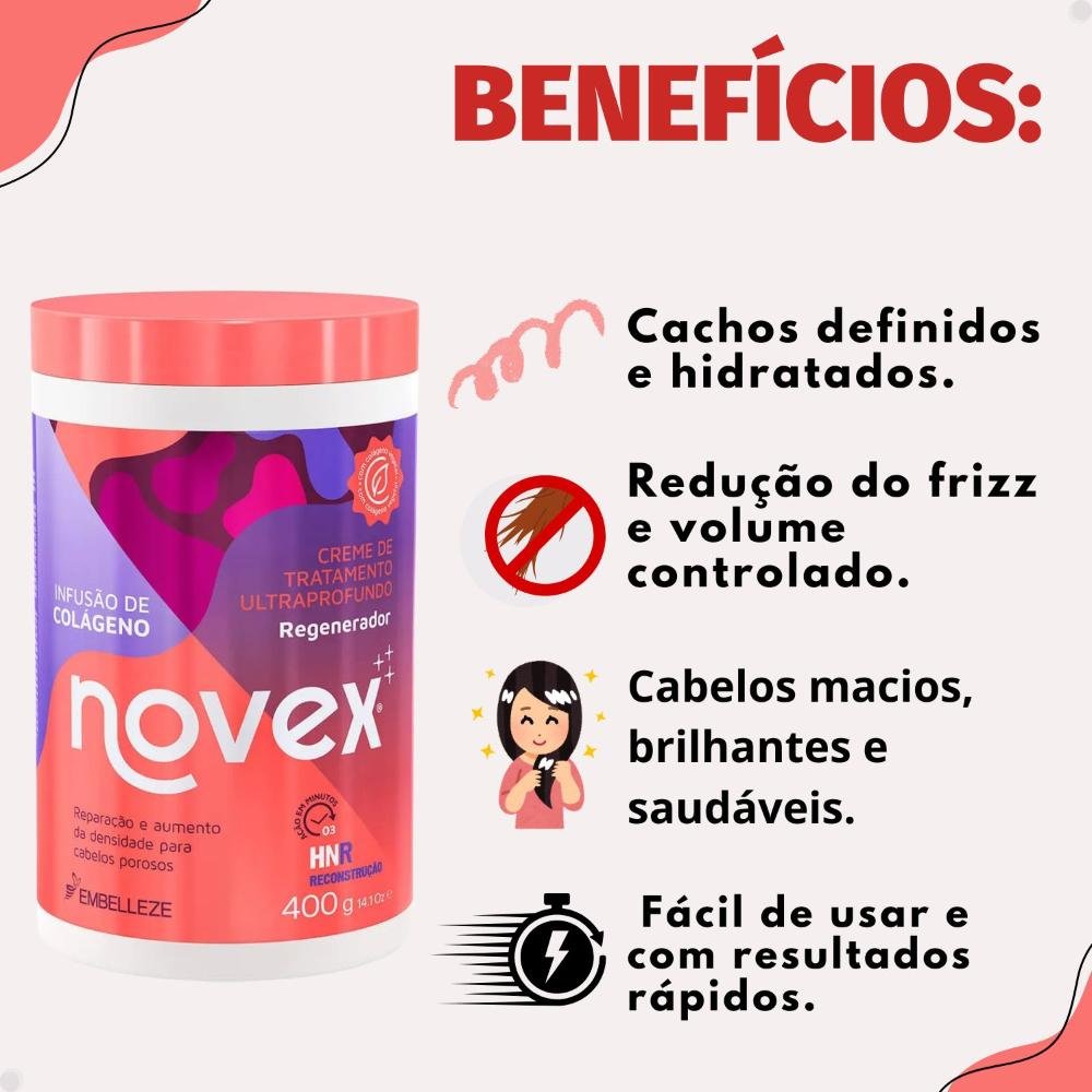 Creme De Tratamento Novex Infusão De Colágeno Regenerador 400g 400g 2