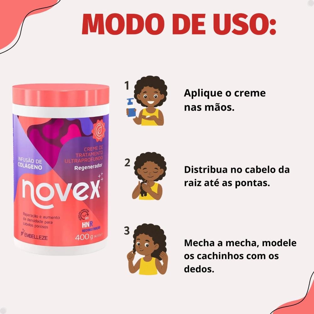 Creme De Tratamento Novex Infusão De Colágeno Regenerador 400g 400g 5