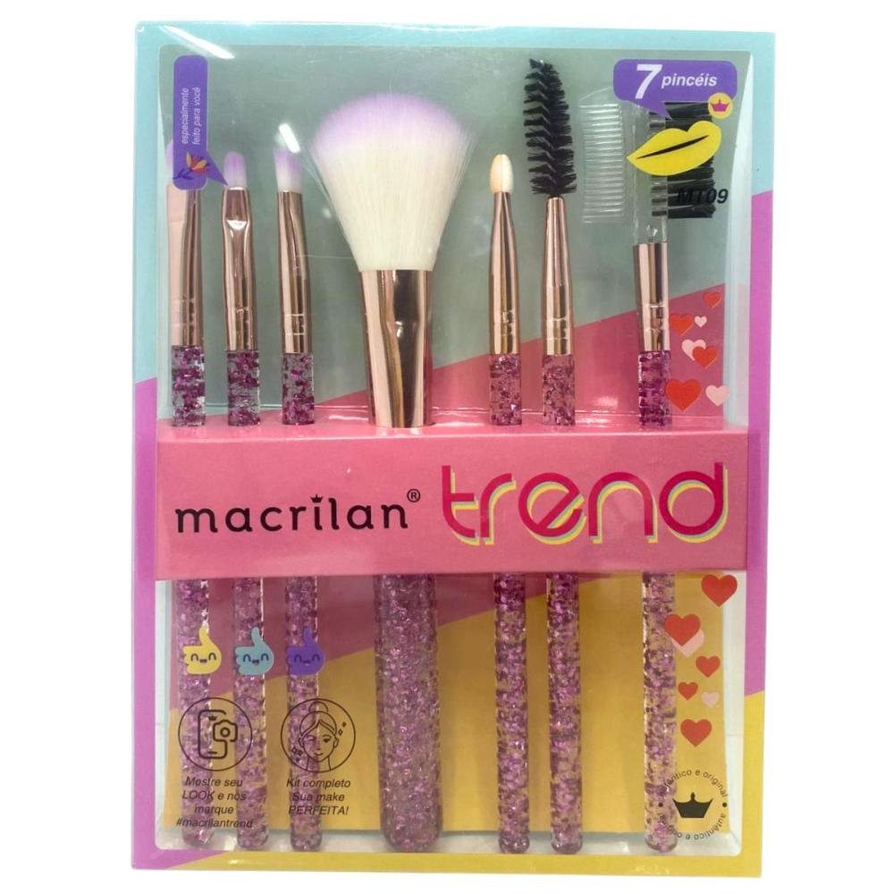 Kit Com 7 Pincéis Macrilan Trend Cores Variadas Mt09 ÚNICO 3