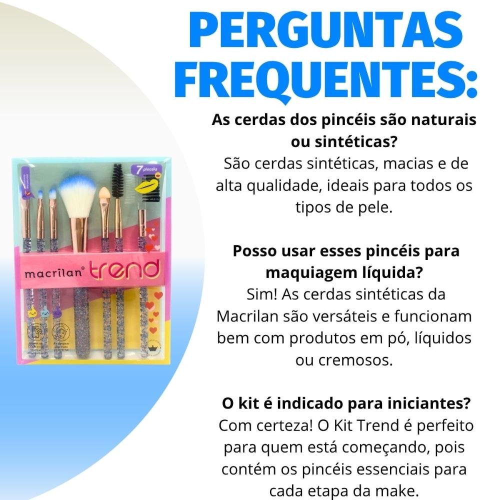 Kit Com 7 Pincéis Macrilan Trend Cores Variadas Mt09 ÚNICO 8