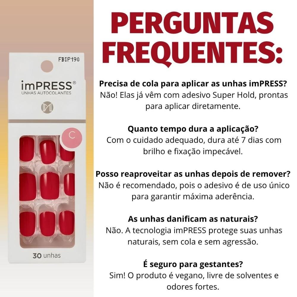 Unhas Autocolantes Kiss New York Quadrado Curto Call My Ag Fbip190 Vermelho 7