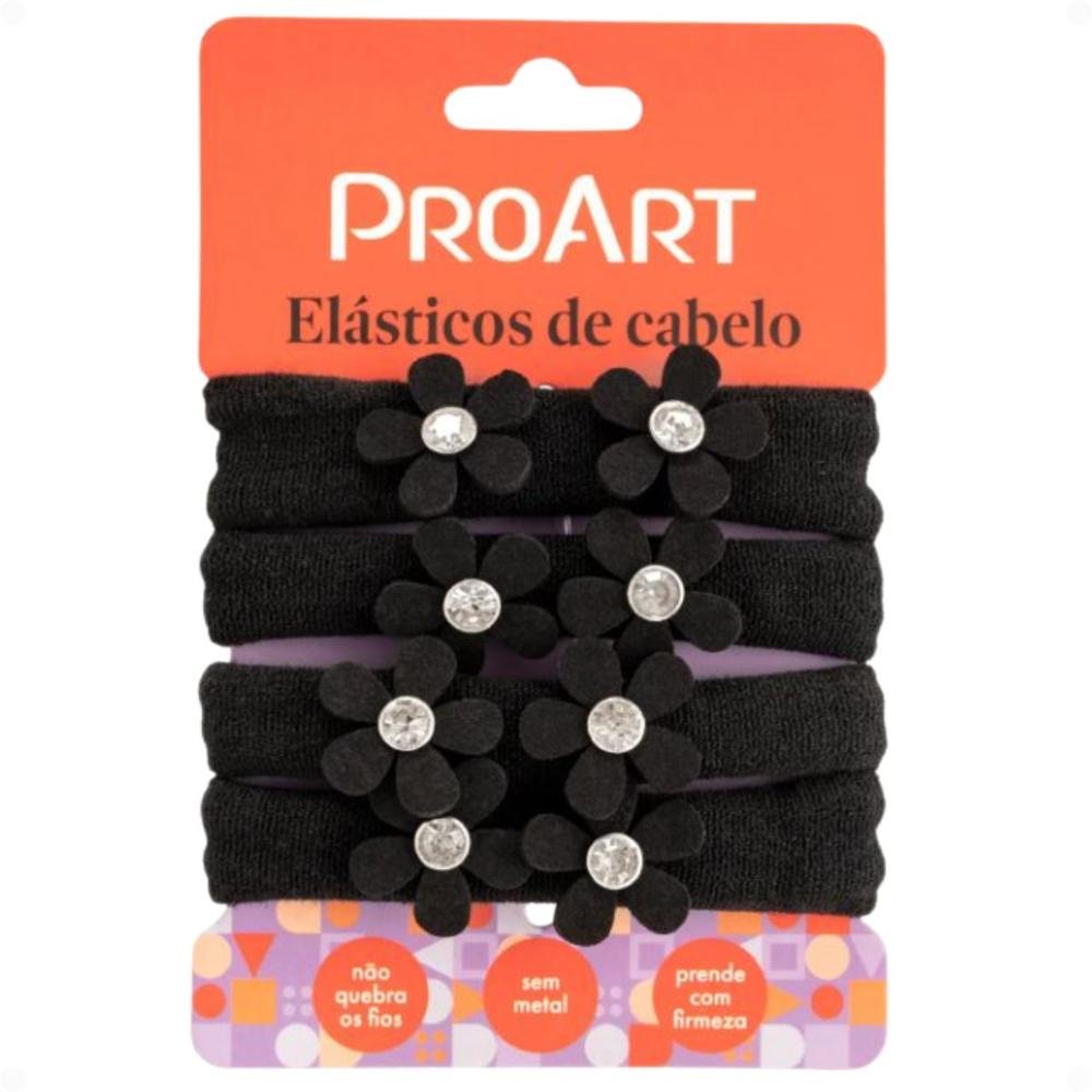 Elásticos De Cabelo Proat Flor Cor Preto Ec11b Preto 2