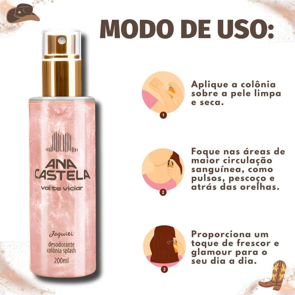 Colônia Splash Jequiti Ana Castela Vai Te Viciar 200ml 200ml 6