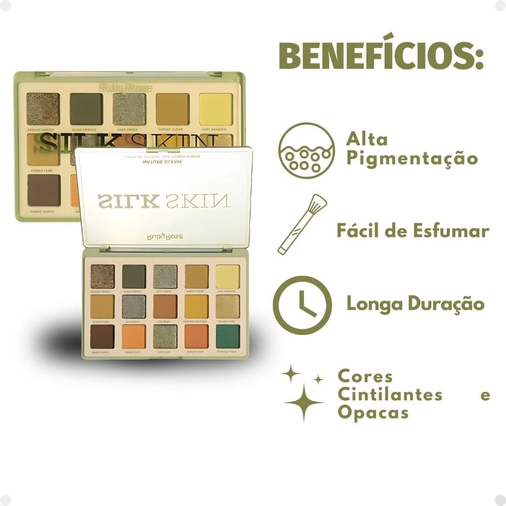 Paleta de Sombras Ruby Rose Silk Skin Nature Gleam Hb-e2205 ÚNICO 2