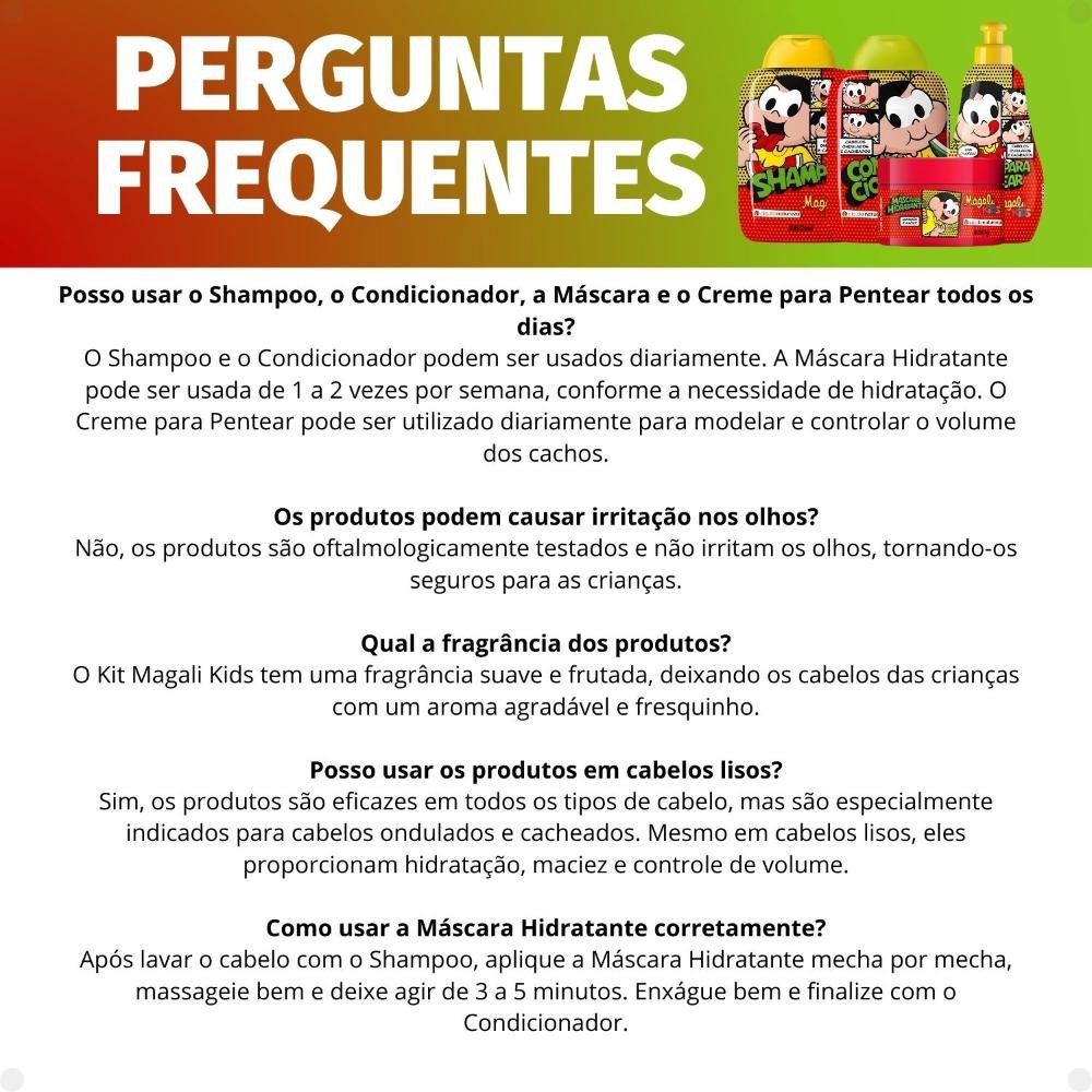Kit Cia da Natureza Magali Kids Cabelos Ondulados e Cacheados: Shampoo, Condicionador, Máscara e Creme Para Pentear ÚNICO 8