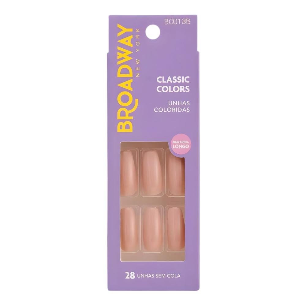 Unhas Postiças Broadway Kiss Ny Classic Colors Bailarina Longo Moonlight Bc013b