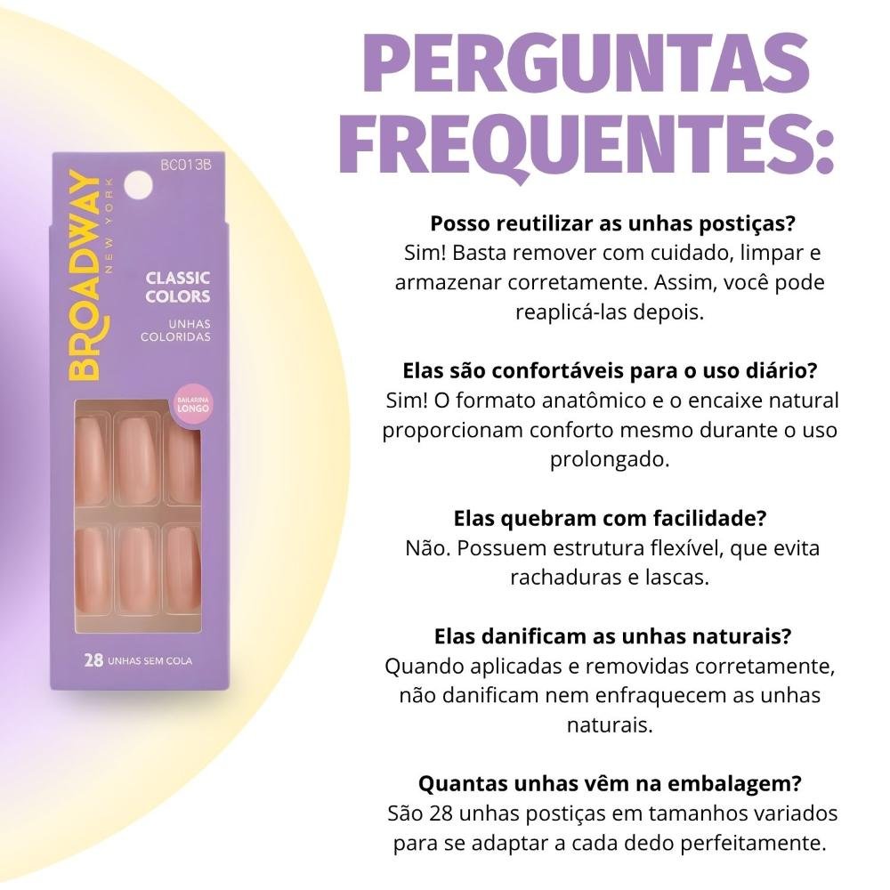 Unhas Postiças Broadway Kiss Ny Classic Colors Bailarina Longo Moonlight Bc013b Rosa 6