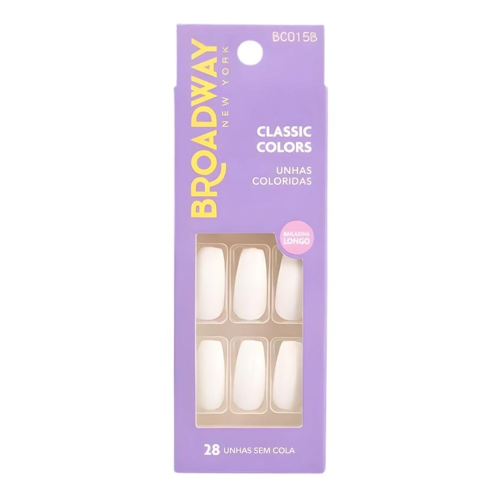 Unhas Postiças Broadway Kiss Ny Classic Colors Bailarina Longo Denim Bco15b