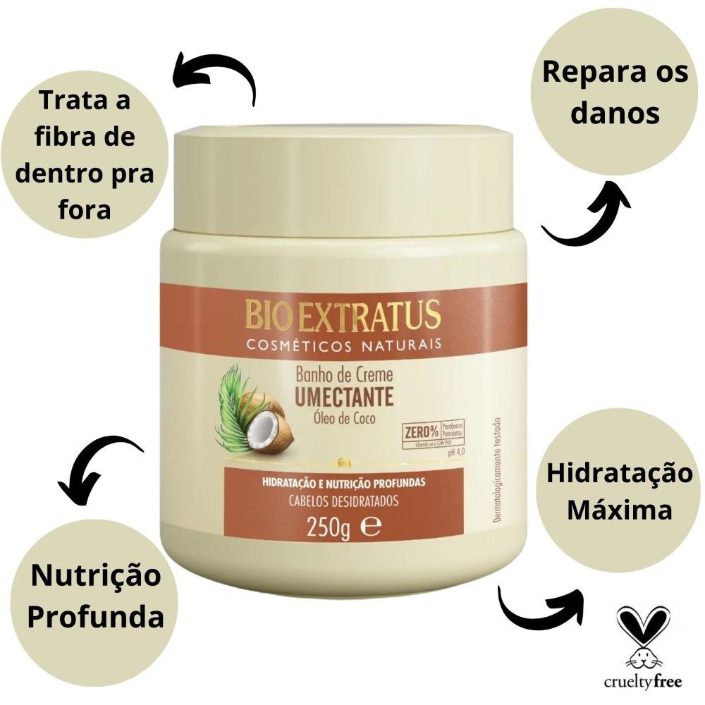 Banho de Creme Bio Extratus Umectante Óleo de Coco 250g 250g 2