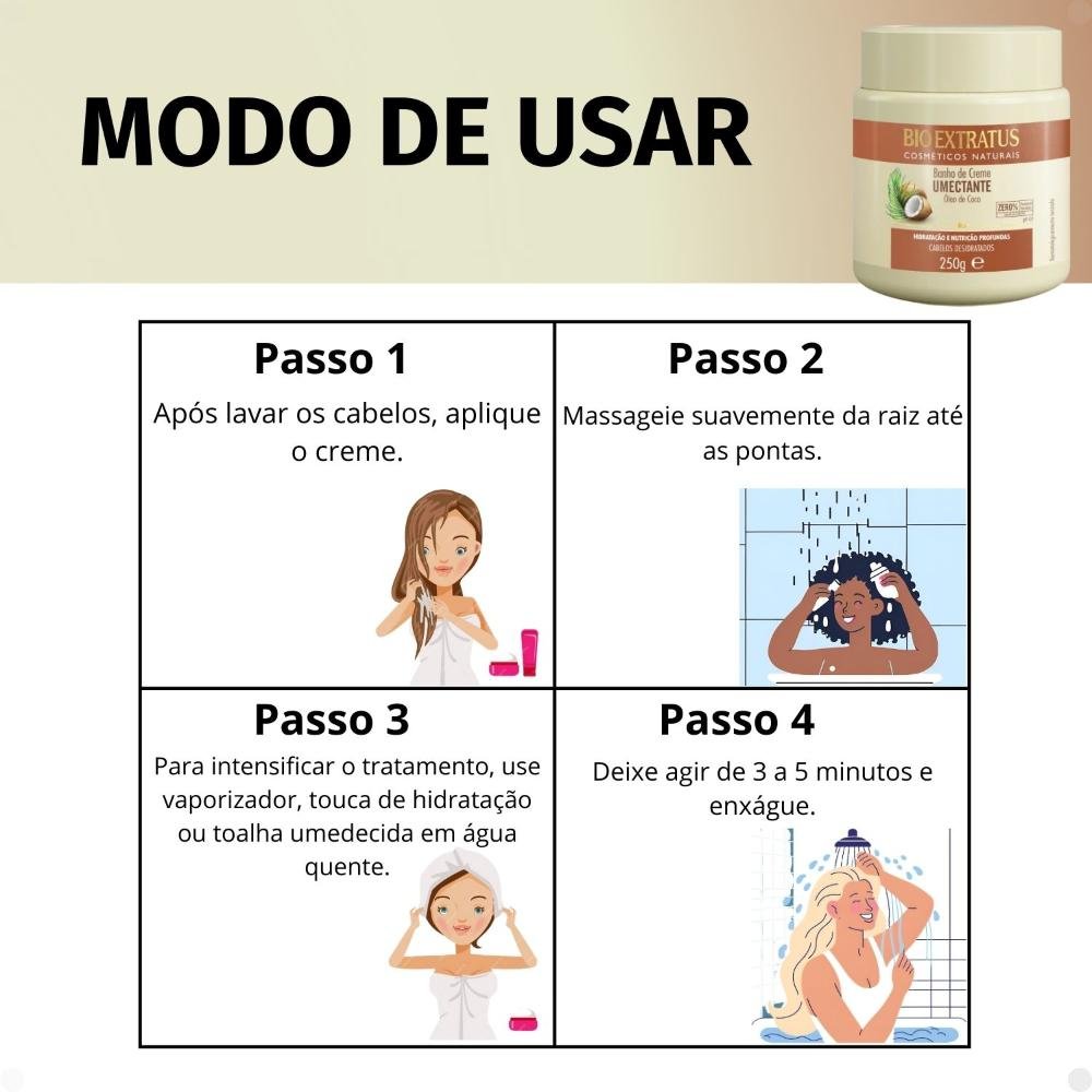 Banho de Creme Bio Extratus Umectante Óleo de Coco 250g 250g 5
