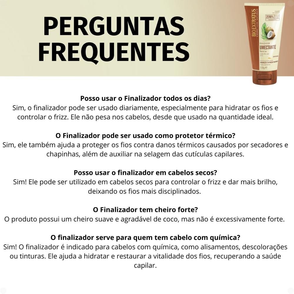 Finalizador Bio Extratus Umectante Óleo de Coco 150g 150g 6