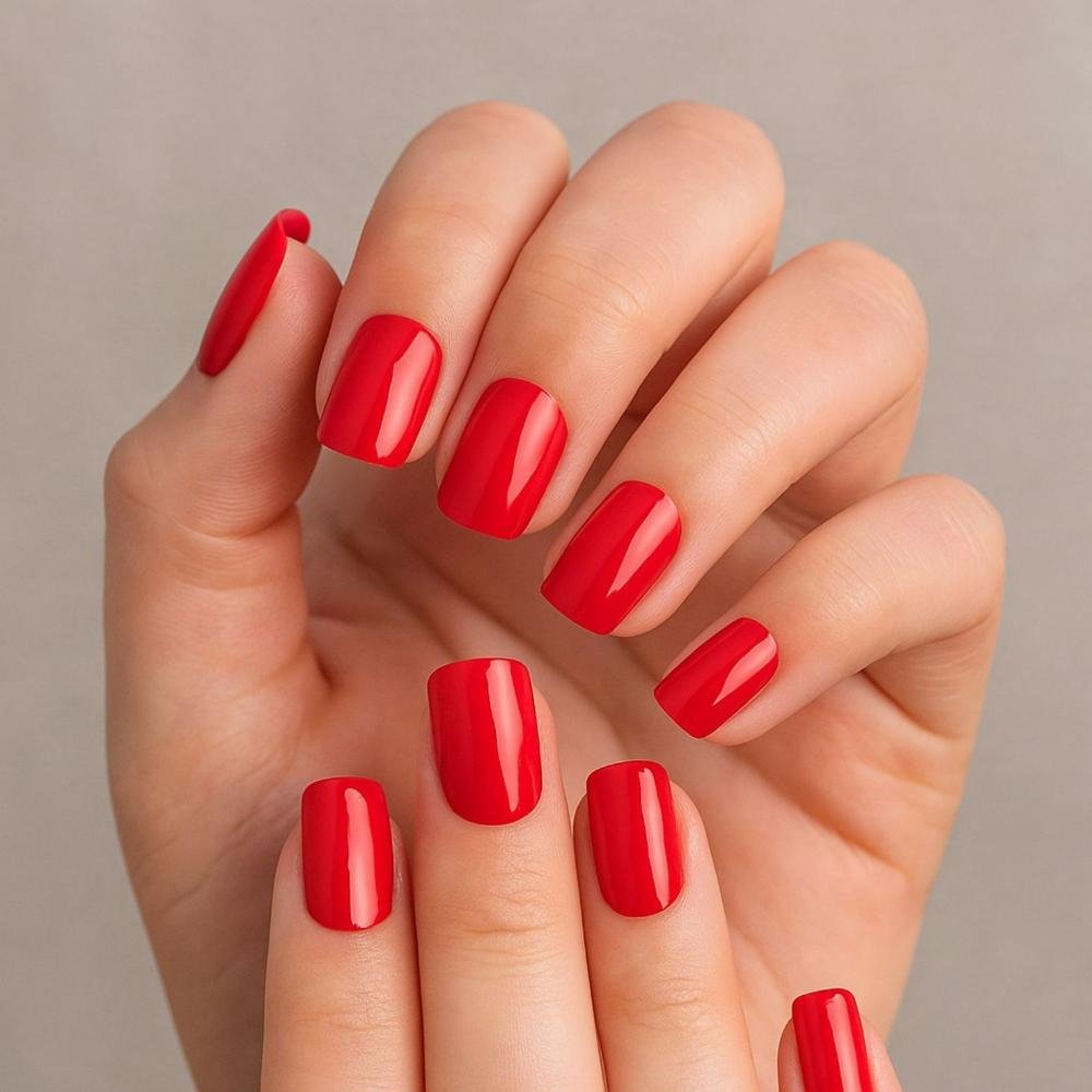 Unhas Postiças Broadway Kiss Ny Classic Colors Quadrado Curto Vintage Bco05b Vermelho 3