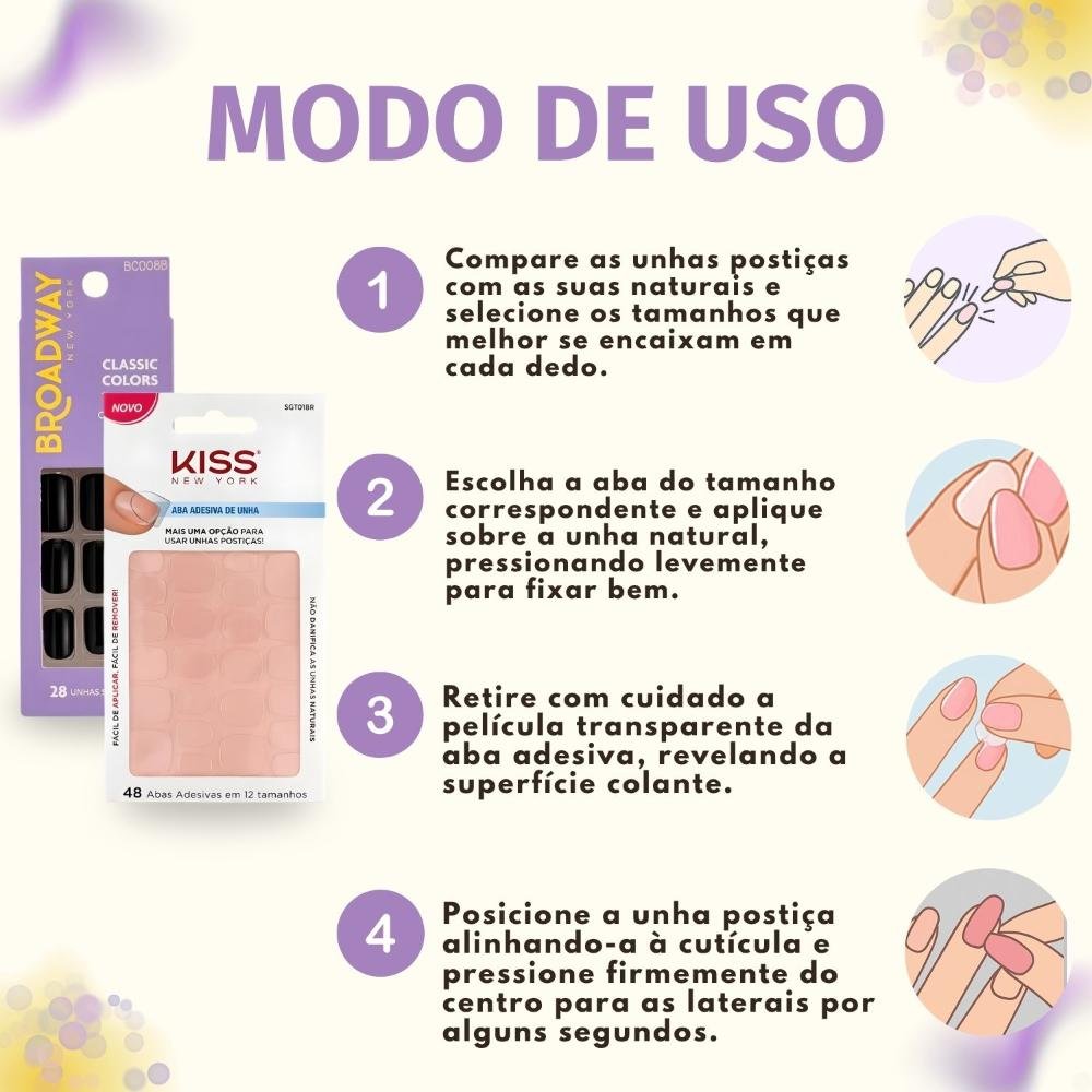 Unhas Postiças Broadway Kiss Ny Classic Colors Quadrado Curto Matcha Bco08b ÚNICO 6